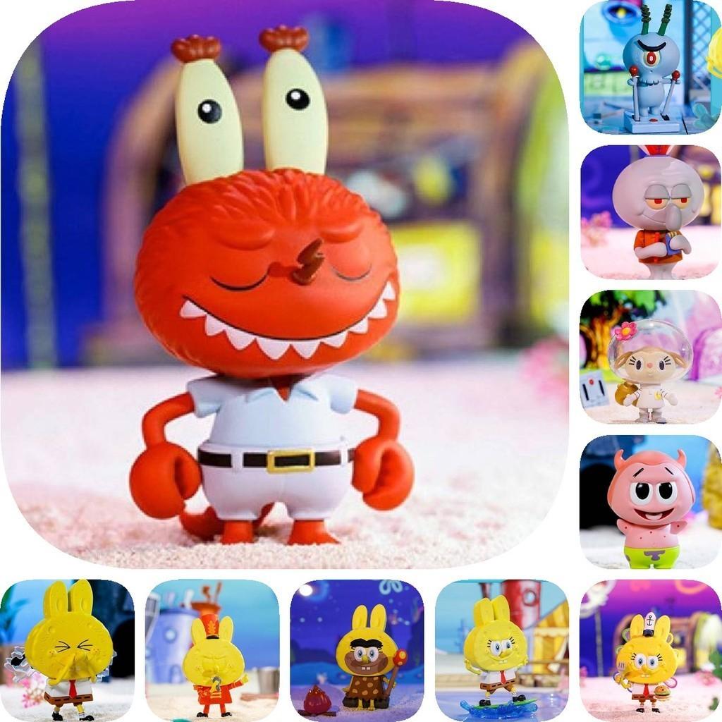 Authentic Popmart Labubu Spongebob Series Collectible Blind Box Trendy Toy