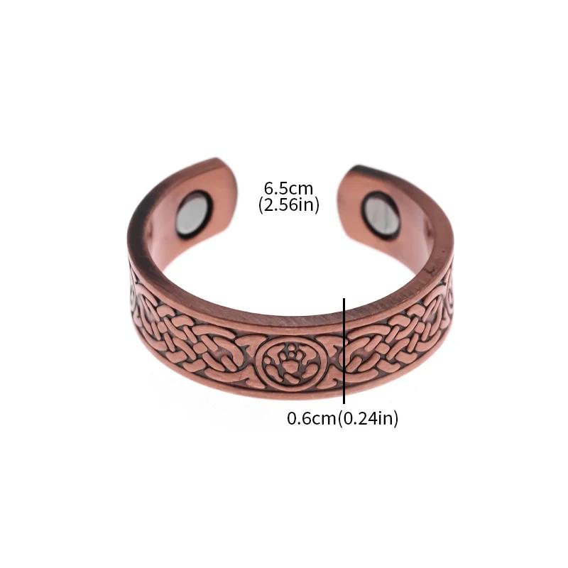 Celtic Bear Claw Copper Ring Magnetic Energy Treatment Joint Pain Ring for Women Men Retro Fashion Healthy Weight Loss Jewelry