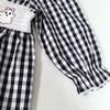 Girls' Pumpkin Embroidery Plaid Suit - Doll Collar Top & Flare Pants Two-Piece Set for Autumn/Halloween 2026