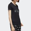 Adidas Letter Logo Print Cotton Short Sleeve T-Shirt Women Tops Black FM6176