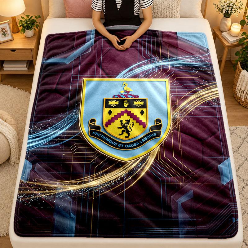 Flannel BlanketBurnley Football Warm Soft Throw Blanket for Indoor Sofa Bed Living Room Use