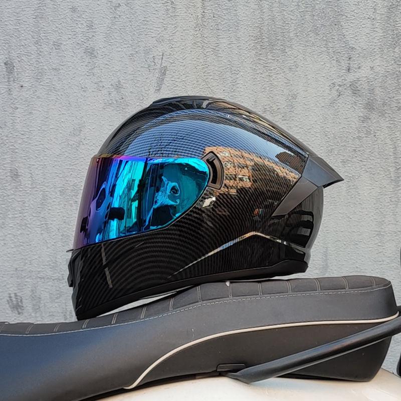Motorcycle Helmet Men and Women Double Lens Party Sports Car Helmet New National Standard Four Seasons Personalized Bluetooth