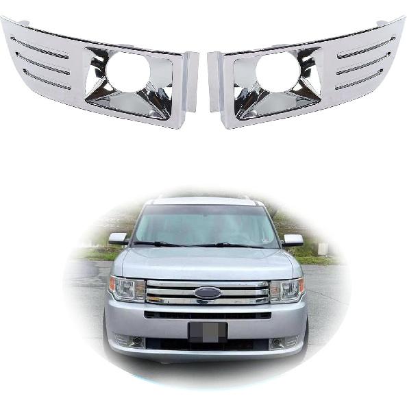 Pair(2) Fog Light Trim Set Compatible with 2009-2012 Ford Flex Left Driver & Right Passenger Side