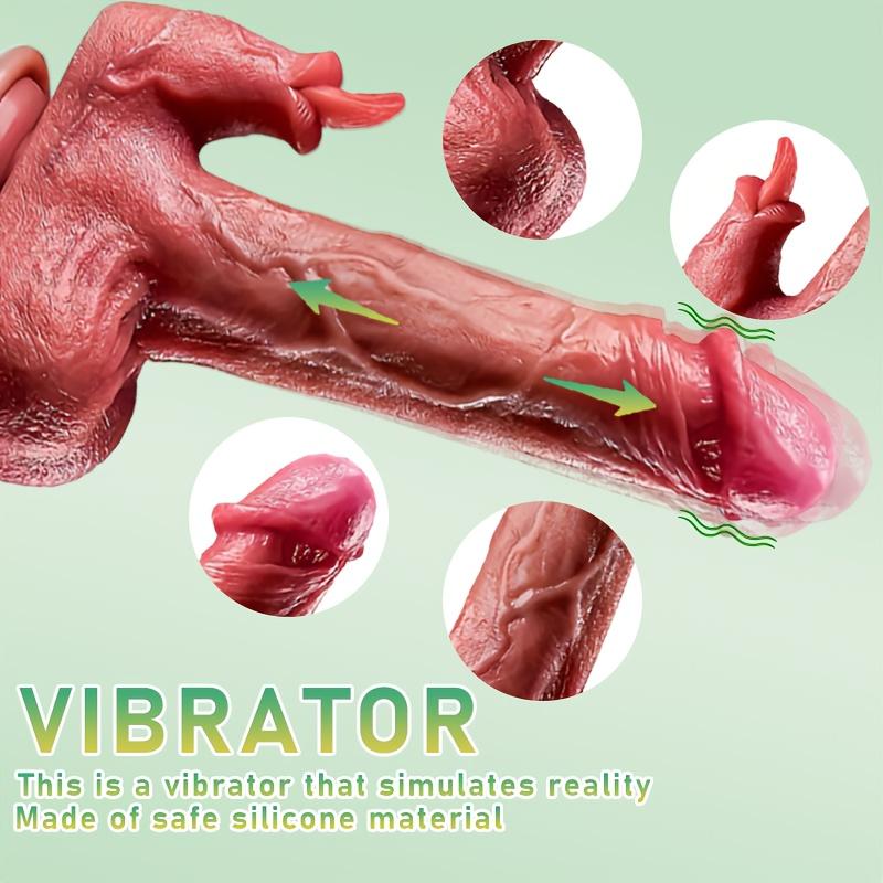 8.66 Silicone Vibrating Massager,Strong Suction Cup,USB Rechargeable,10 Vibration 10 Thrust Modes,G-Spot Stimulation,Remote Control,Couples' Gift"