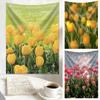 Tulip Floral Tapestry Natural Aesthetic Wall Decoration High-Quality Home Furnishing For Bedroom And Living Room