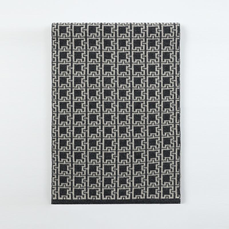 

Кашемировый мужской шарф Модный повседневный деловой мужской шарф Простой осенне-зимний клетчатый кашемировый шарф мужской 180cm