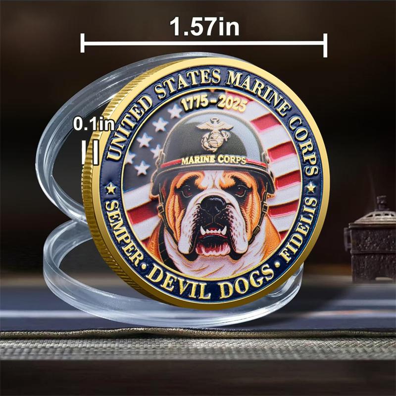 

1Pcs Us 250Th Anniversary Double-Sided Challenge Coin,1.57 Inch Marine Corps Commemorative Coin Veteran Gift