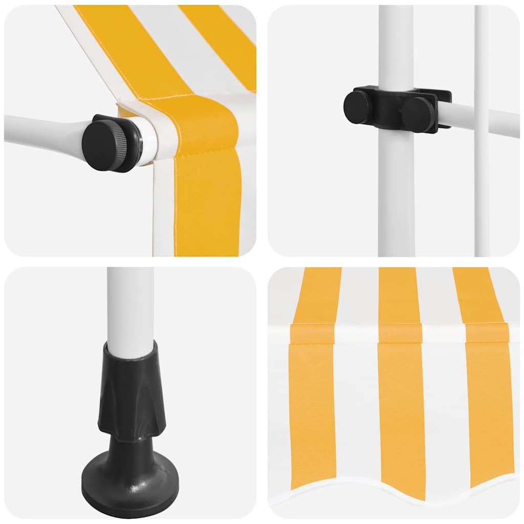 Manual Retractable Awning 350 Cm Orange White Striped