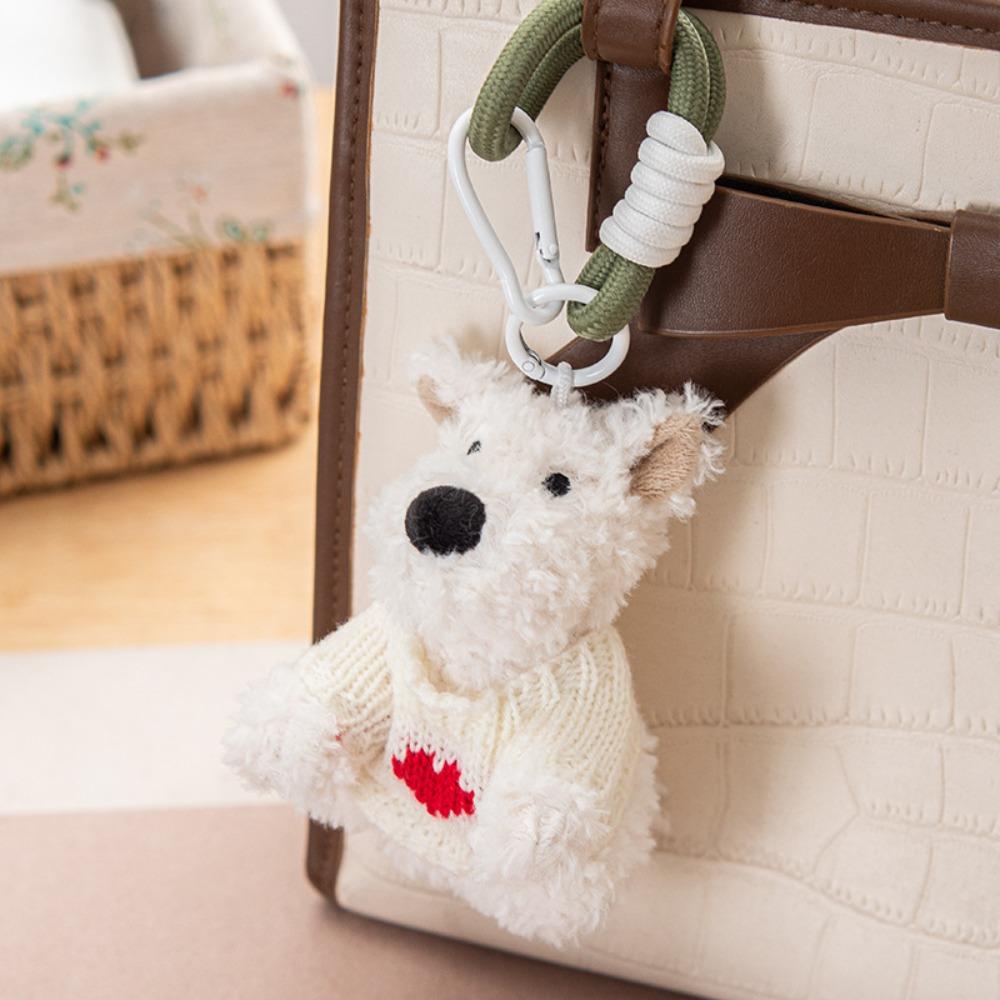 Cartoon Animal Plush Puppy Doll Keychain Anti-lost Car Hanging Pendant  Bag Pendant