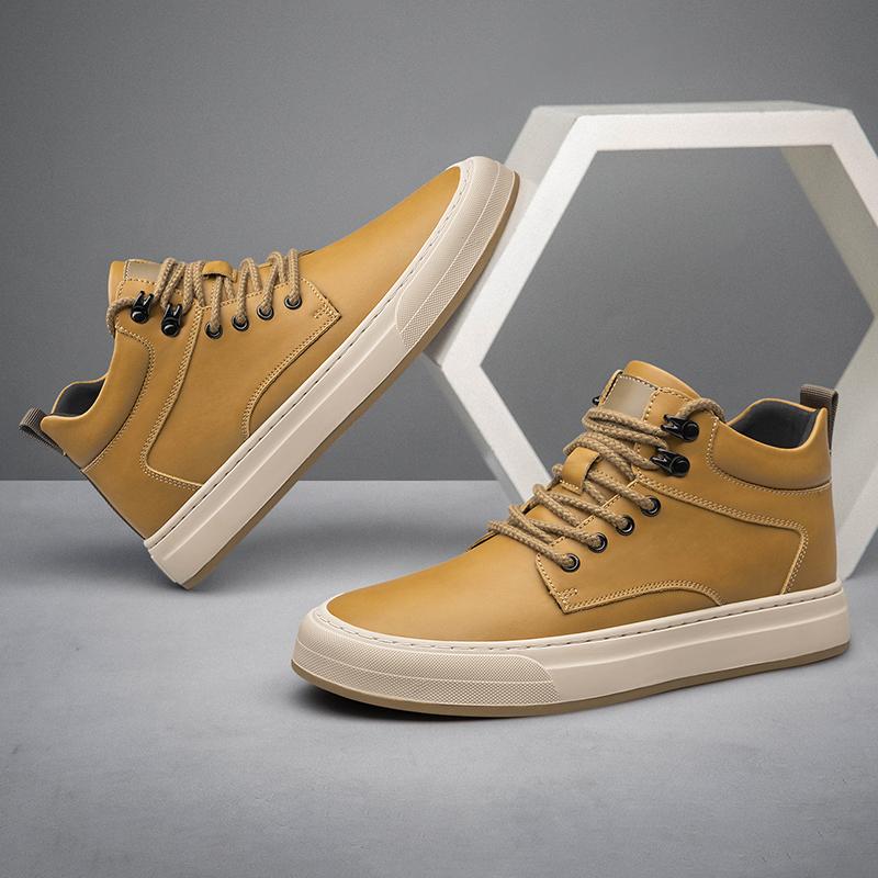 Men Ankel Boots Elevator Lift Height Increase Insoles 6cm Man Platform Soles Plus Size 37-44