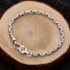 HX Silver 4mm/5mm Smycken Herrarmband Personlighet Fredsmönster Retro Hipster Nyckelmönster Spänne Present Accessoar Kedjeserie
