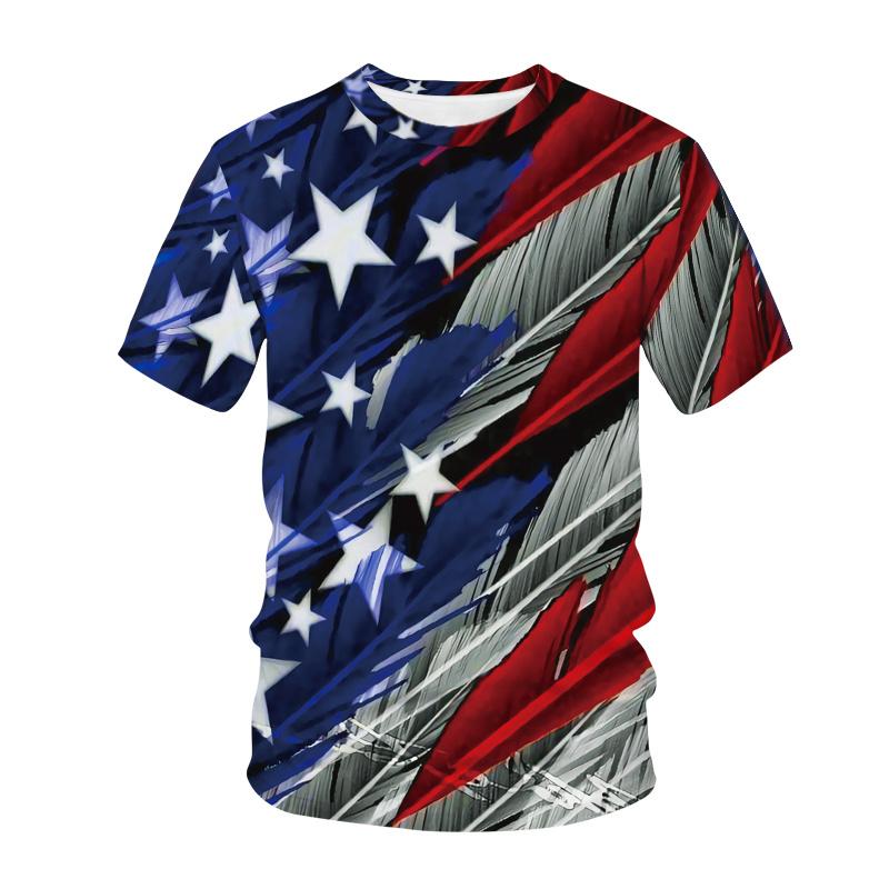 Summer 3D America Flag Emblem Printed T Shirt American Spiritual Totem Graphic T-shirts for Men Kid Vintage Fashion Clothing