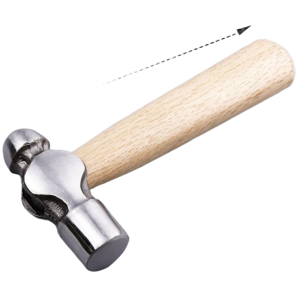 1PCS Multi Purpose Hammer Carbon Steel Head Rubber Smashing Walnut Round Head Wooden Handle Hammer Hand Tool