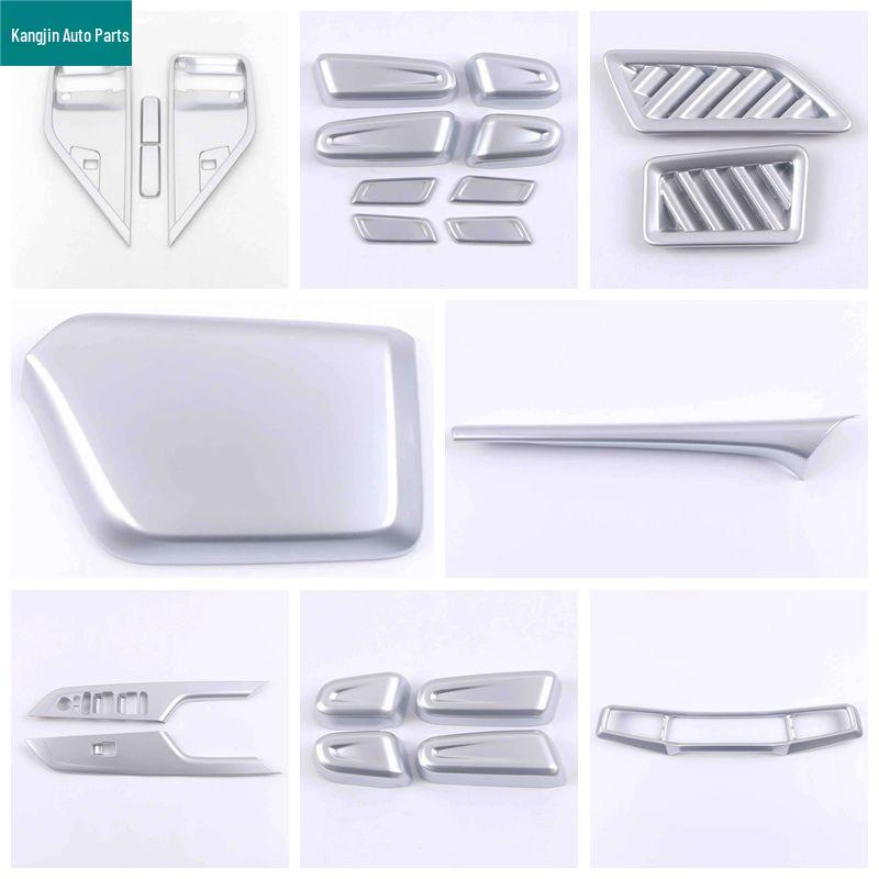 Palisade Matte ABS Interior Modification Kit: Front Air Vent, Armrest Sticker, Rear Door Bowl
