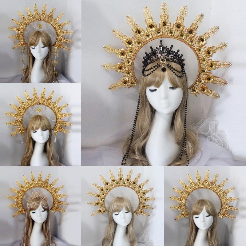 Baroque Luxury Hair Hoop Headwear Gothic Crown Material Package Goddess Pearl Headband Hair Accs for Women Photo