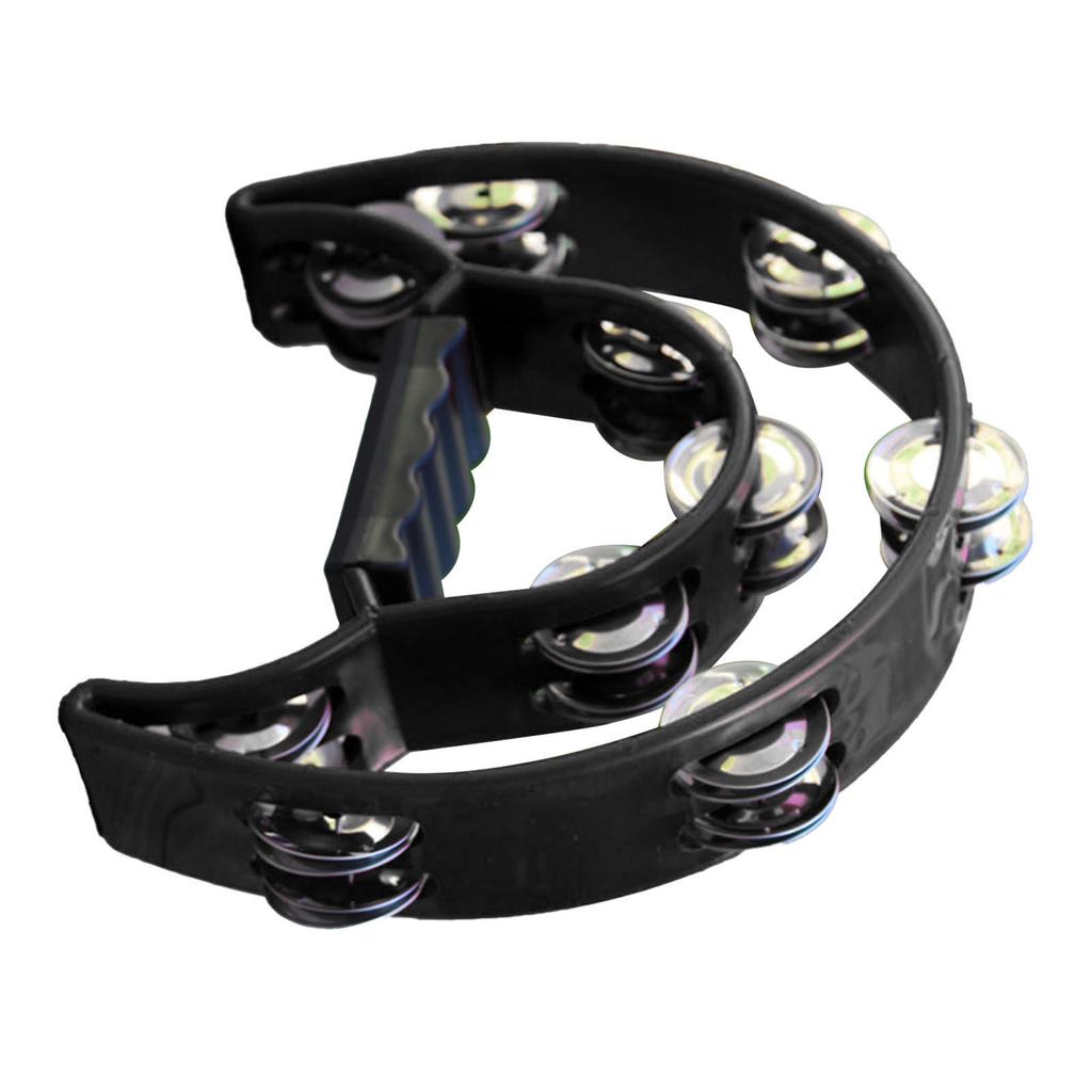 Hand Tambourine Bell Big Size Double Row Metal Jingles Percussion Instrument Bell Tambourine for Bar Entertainment