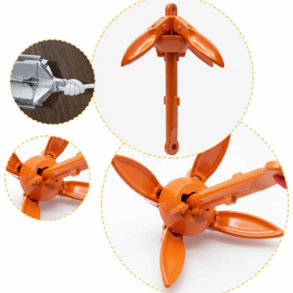 Folding Design Marine Kayak Anchor Kit Aluminum Zinc Zinc Alloy Kayak Anchor Rope Kit  Canoe