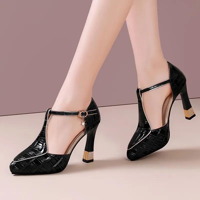 

Мода 2025Тонкий и Острый Пряжка Неглубокий Полый Водонепроницаемая Платформа Мода Все Удобные Нескользящие Дышащие Модные Женские Туфли 34 чёрный