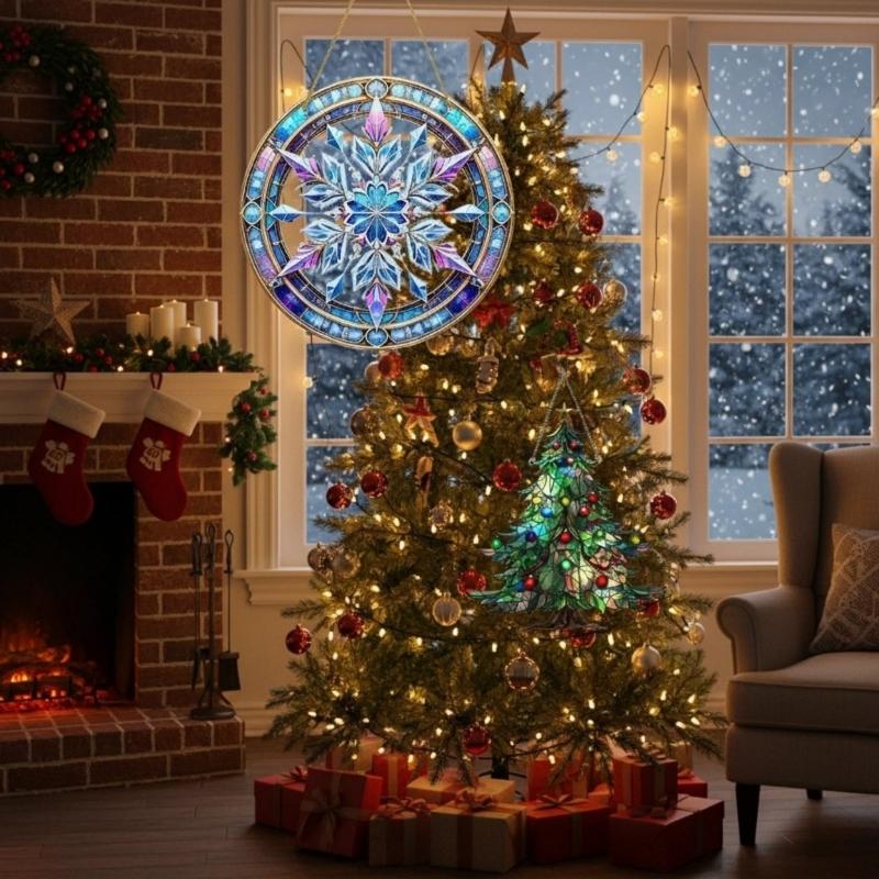 Dekorativ Knäckfri Akryl Solfångare Julgran/Snöflinga Prydnad Året Runt Heminredning