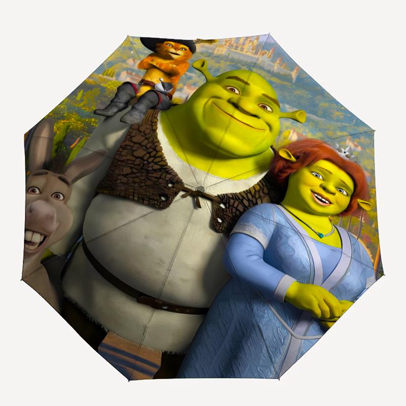 Shrek Theme Automatic Umbrella, Lightweight & Portable, 8 Rib, Perfect for Outdoor Travel, Birthdays, Christmas, Gifts.