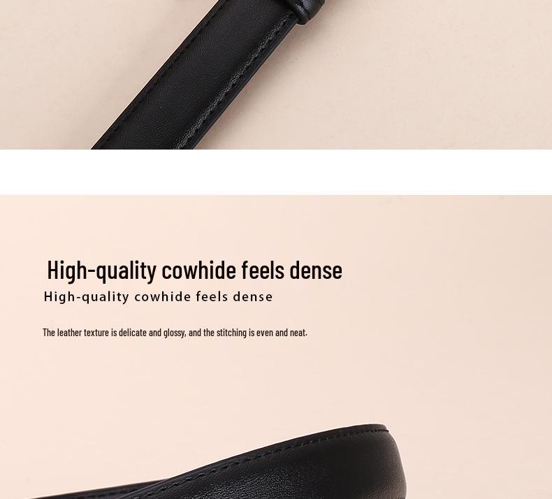 New H-Style Women's Genuine Leather Belt: Trendy, High-End, Versatile Decorative Waistband - European and American Design