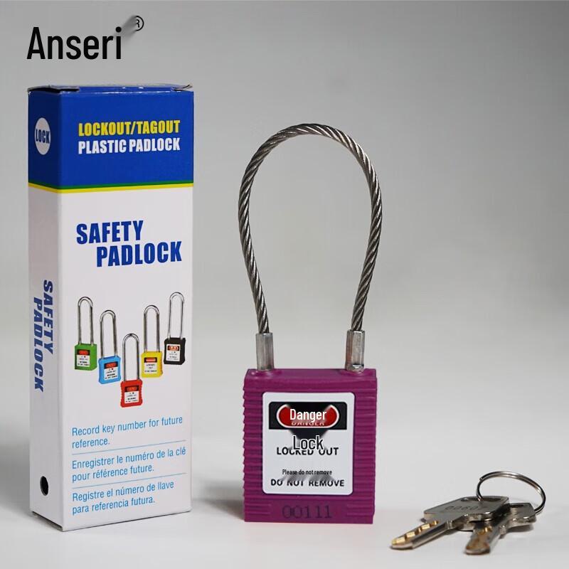 Ancserui Steel Cable Safety Lockout Padlock