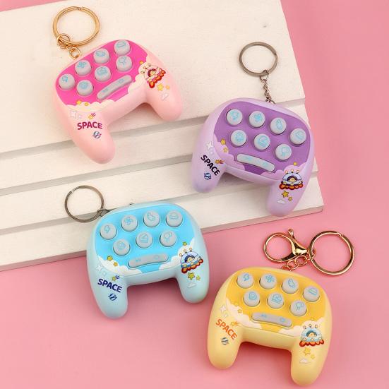 Cartoon Handheld Game Keychain with Whack-a-Mole LED Light Mini Electronic Toy Pendant for Bags Backpacks Fun Grab Machine Prize Gift for Kids Teens