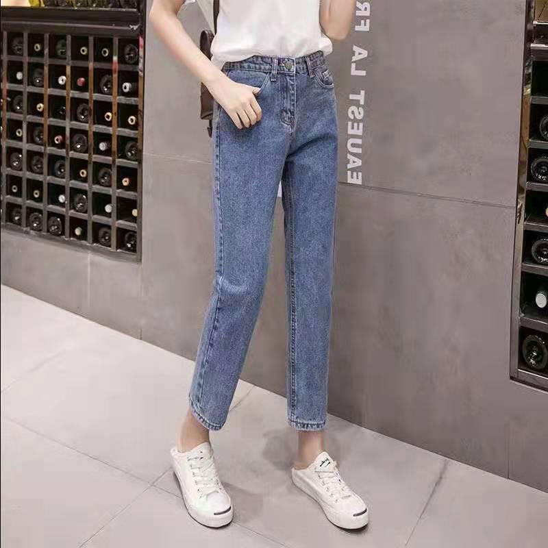 2026 New Women's High-Waisted Loose Straight Harem Jeans for Petite - Cropped Dad Pants for Spring/Summer