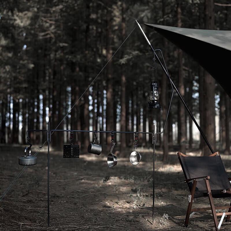Detachable Outdoor Camping Storage Rack with Lamp Stand