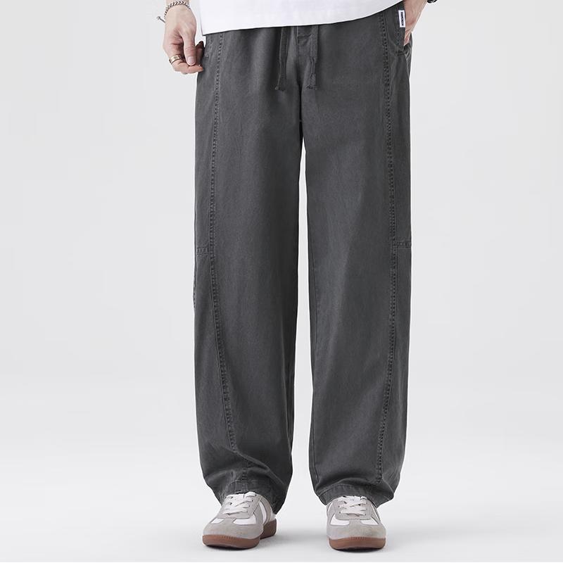 Fingercroxx Men's Pure Cotton Curved Leg Casual Pants