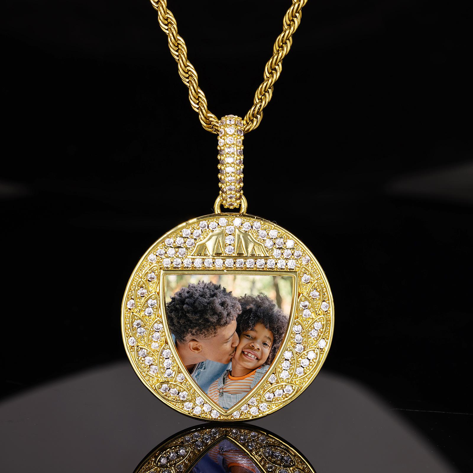 

European & American Hip Hop Custom Diamond Photo Pendant Necklace