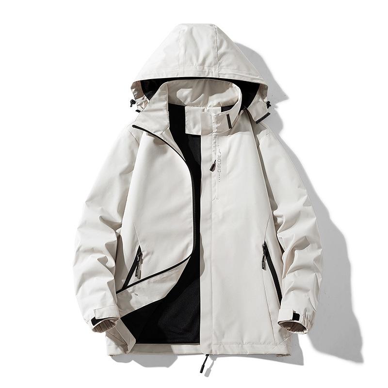 

Куртка Штурмовика Чоловіча Повсякденна Спортивна для Активного Відпочинку Весняно-Осіння Тонка Вітрозахисна та Водонепроникна Куртка для Альпінізму M білий