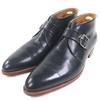 Great John Lobb Ankle Boots HIGHGATE Highgate Plane Toe Navy Leather Mens 9 Used