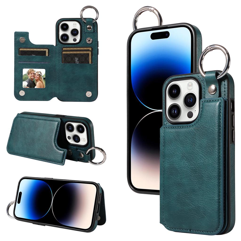 Magnetic Wallet Flip Leather Case Wi/ Ring Buckle For iPhone 15 14 Plus 13 12 11 Pro Max XSMax For Samsung S23 S22 S21 Ultra Plus A14 A54 A13 A53 A25