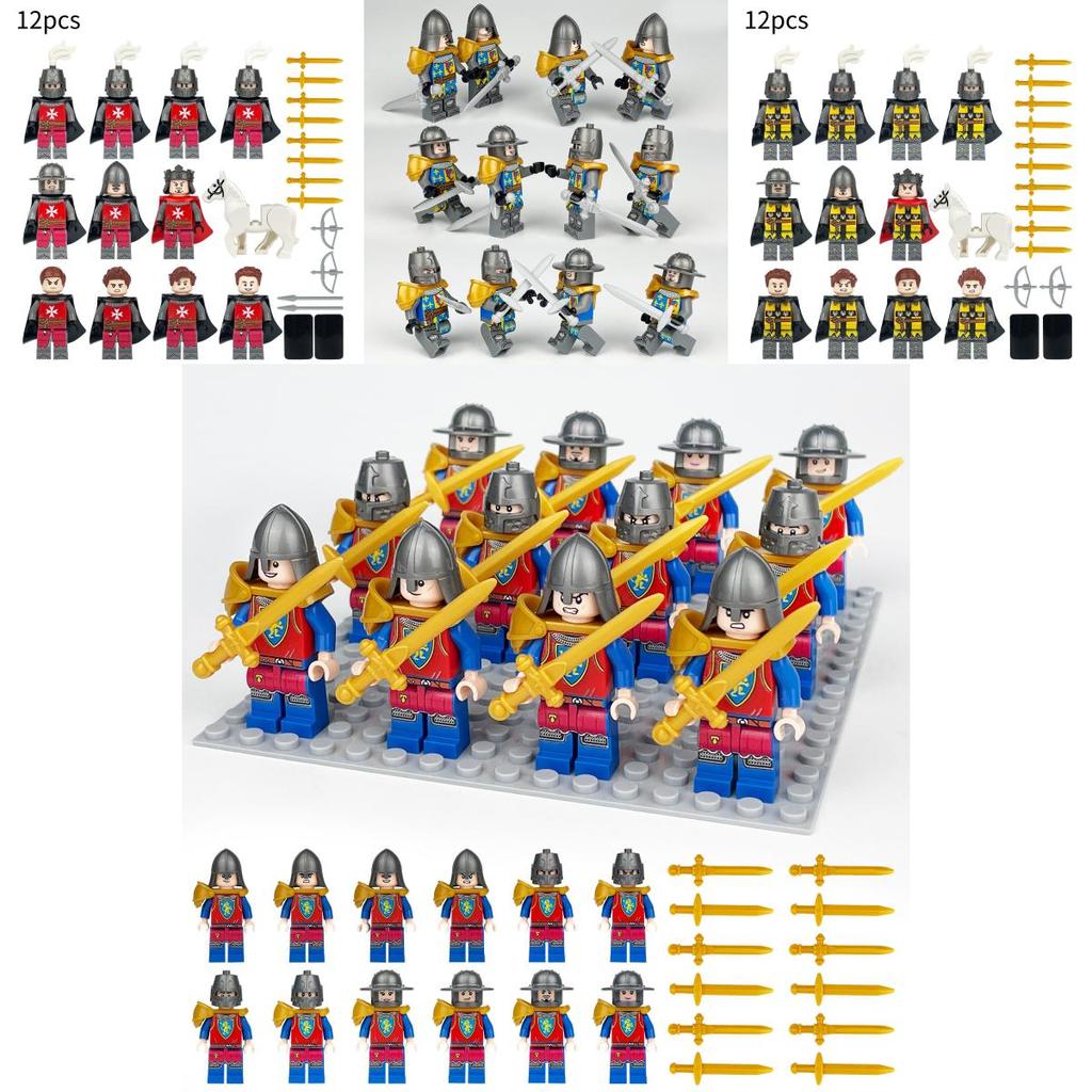 Set di 99 Pezzi di Blocchi da Costruzione Castello Cavaliere Medievale Per Gioco Militare Creativo
