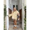 Autumn Winter Yellow Causal Coats For Women Fashion Long Sleeve Turtleneck Loose Outwear Chic Single Breasted Jackets