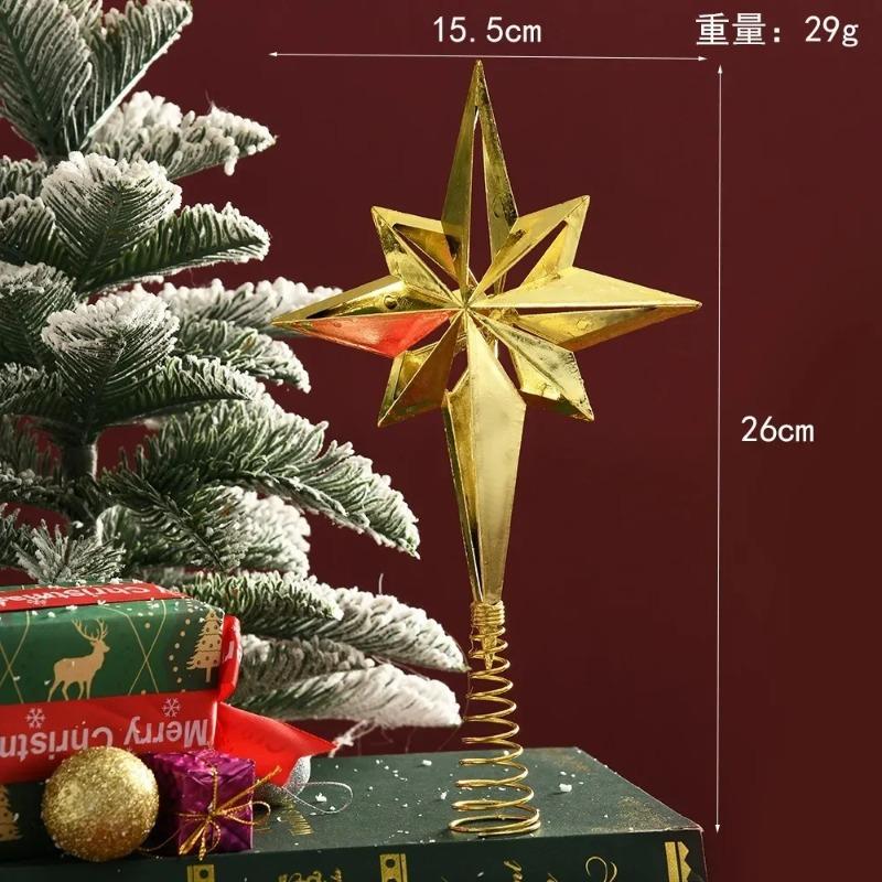 Gold Glitter Christmas Tree Top Star Christmas Decorations For Home Xmas Tree Ornaments Navidad New Year 2025 Natal Noel