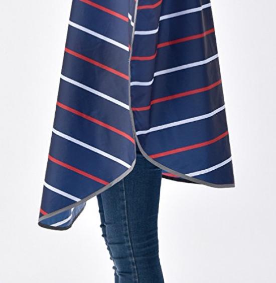 Kawasumi Seisakusho Bike Poncho and White Stripes Navy/Red KW-628NV