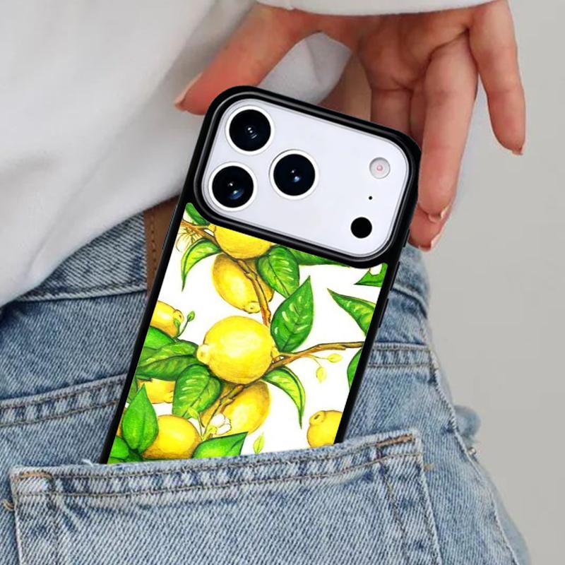 

Tropical Summer Fruit Lemon soft Phone Case for iPhone 17ProMax 12 13 14 15 16e 17 Pro Max Plus Air Cover iPhone Air