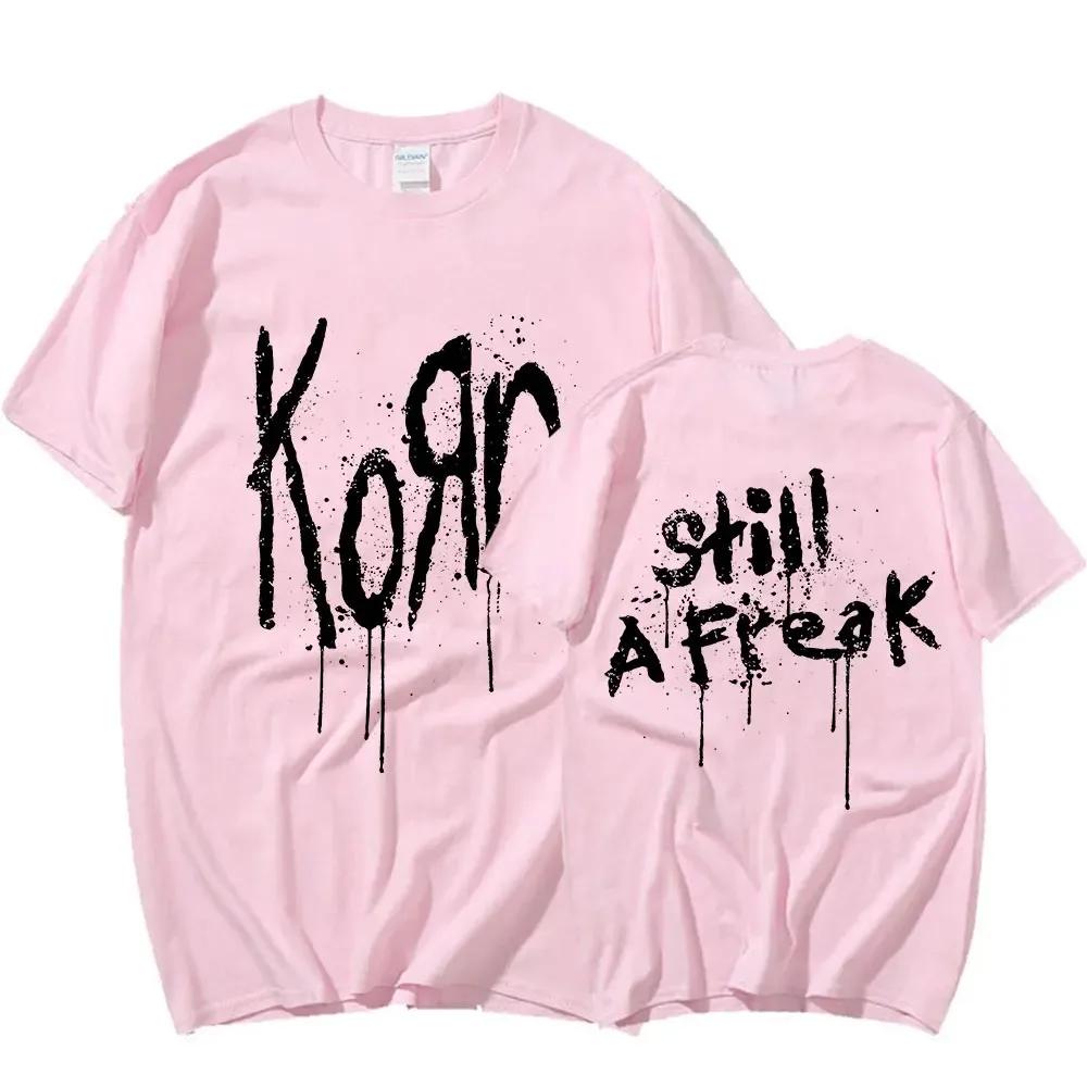 Korn Musikkonsert Rockeband VERDENSTURNÉ Bomulls T-skjorte Menn Kvinner Kortermet T-skjorte Sommer Oversized T-skjorter Topper