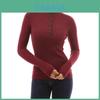 Top casual a collo alto a maniche lunghe da donna, maglione in maglia, T-shirt con bottoni, camicetta, in tessuti di alta qualità per il comfort di tutto il giorno