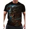 Animal Wolf 3D Print T-Shirts Streetwear Men Fashion Casual Oversized O-Neck Short Sleeved T Shirt Tees Tops Clothing