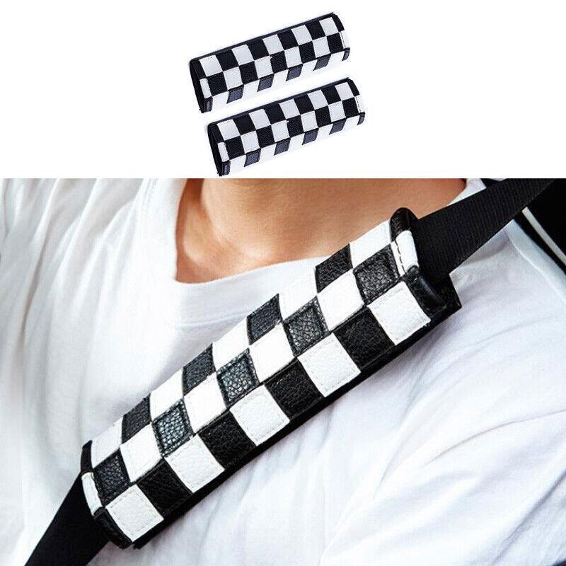Fit For Mini Cooper Countryman F60 Black White Leathe Seat Belt Adjustment Cover