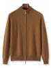 Men's Wool Cashmere Knit Zipper Cardigan - Autumn/Winter Warmth, Versatile Stand Collar, Loose Fit.