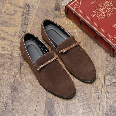 Brand Black Men's Loafer Classics Suede Leather Shoes Business Office Dress Shoes Comfortable Flat Bottom Soft Sole Casual Shoes