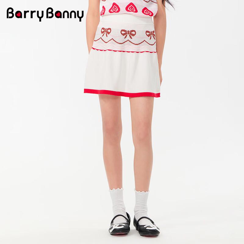 BARRY BANNY Girl's Bow Jacquard Ice Silk Short Skirt