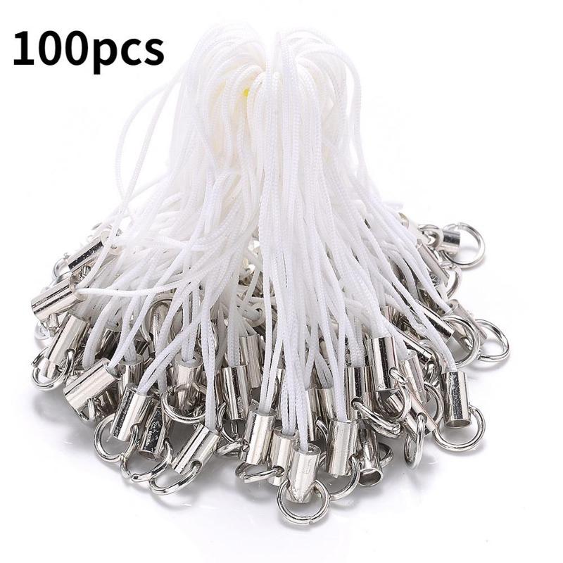 

100 шт. смешанный полиэстеровый шнур с прыжковым кольцом, ремешок, веревка для изготовления брелока, кулон для рукоделия, материалы ручной работы