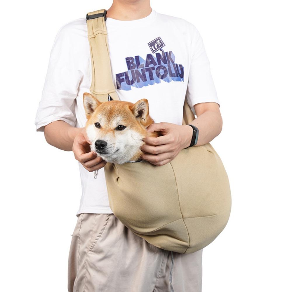 Einfarbige Hunde-Umhängetasche Beidseitig Große Kapazität Welpen-Sling-Tragetasche Faltbar Verstellbarer Schultergurt