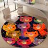 1PC Cat Pattern Office Round Area Rug, Indoor Mat Suitable ForOffice, Under Office Chairs Bedroom Living Room Home Decor, Room Deco, D081