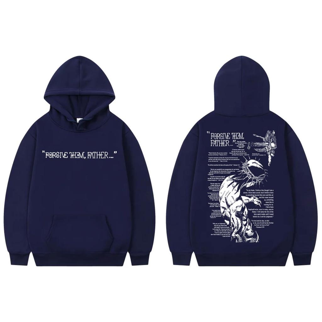 Christian Religious Jesus Forgive Them Father Hoodie Fashion Vintage Hooded Sweatshirts Men's Women's Casual Oversized Pullovers